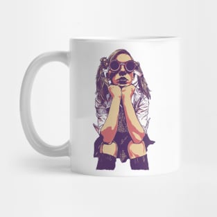 Cyberpunk Hipster Steampunk School Girl in Pigtails Mug